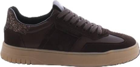 Kennel & Sch ger Bruine Sneaker met Steendetail