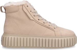 Kennel & Schmenger Hoge Top Sneaker ZAP Nubuck Leer Beige Dames