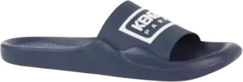 Kenzo Rubberen slides met logo Blue Heren