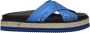 Kenzo Blauwe Stoffen Open Teen Slippers met Zijlogo - Thumbnail 1