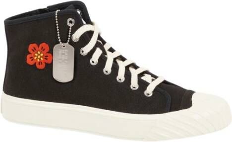 Kenzo Canvas Bloem Zwart Sneakers Black Dames