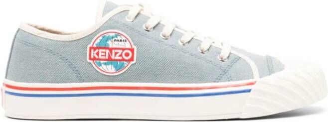 Kenzo Canvas Appliqué Logo Sneakers Gray Heren