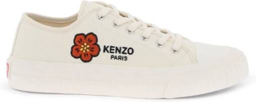 Kenzo Canvas School Sneakers met Geborduurde Boke Bloem White Dames