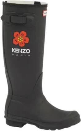 Kenzo Exclusieve samenwerking Wellington laarzen met iconische 'Boke Flower' print Black Dames