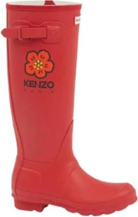 Kenzo Exclusieve samenwerking Wellington laarzen met iconische 'Boke Flower' print Red Dames