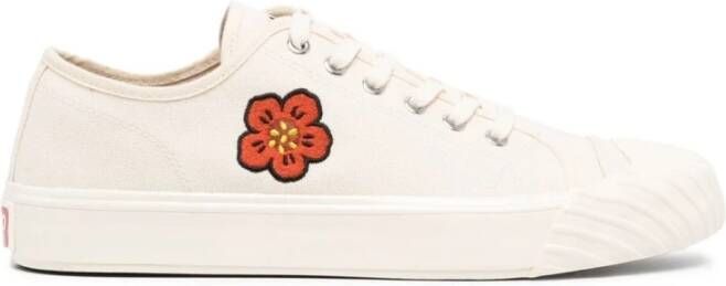 Kenzo Witte Sneakers met Boke Bloe borduursel White