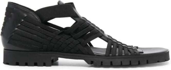 Kenzo Griekse Leren Sandalen Zwart Dames