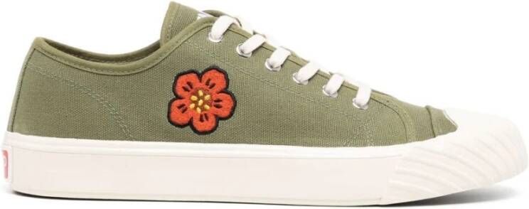 Kenzo Groene Bloemen Lage Sneakers Groen Heren