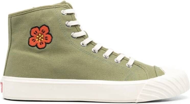 Kenzo Groene hoge sneakers met geborduurd motief Groen Heren