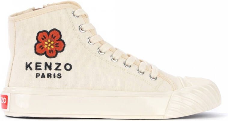 Kenzo Hoge sneakers voor in crèmekleurig canvas met Boke Flower-patroon Beige - Foto 9