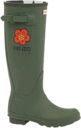 Kenzo Exclusieve samenwerking Wellington laarzen met iconische Boke Flower print Green Dames