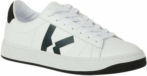 Kenzo Witte Leren K Logo Sneakers White