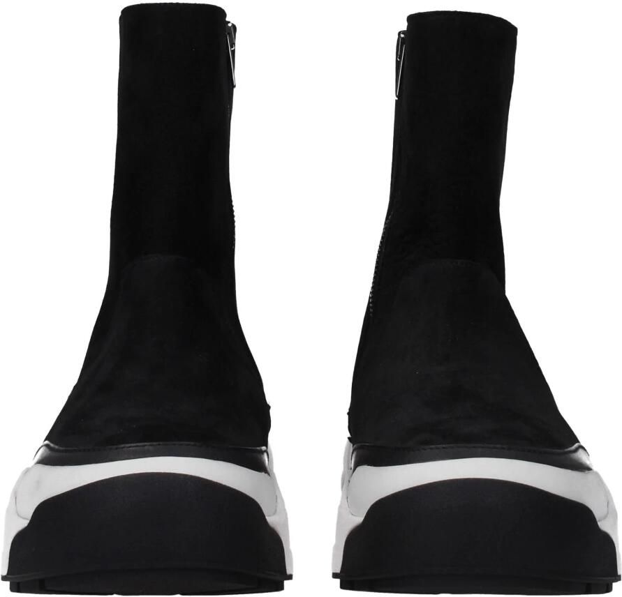 Kenzo Zwarte Leren Enkellaarzen Vintage Stijl