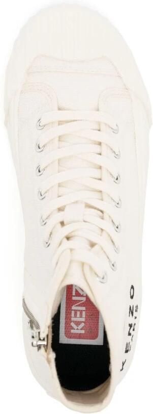 Kenzo Hoge sneakers voor in crèmekleurig canvas met Boke Flower-patroon Beige - Foto 8