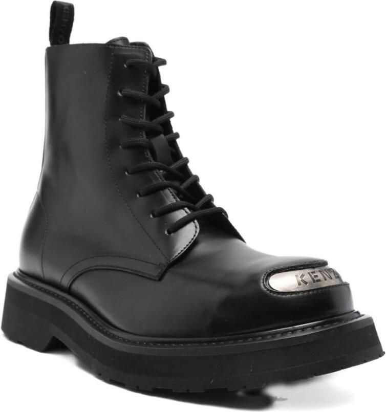 Kenzo Zwarte Leren Veterschoenen