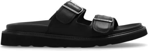 Kenzo Leren slides Black Heren