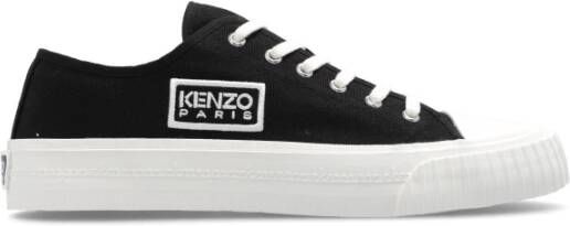Kenzo Logo-geborduurde sneakers Black Heren