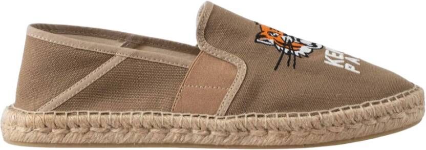 Kenzo Lucky Tiger Canvas Espadrilles Brown Heren
