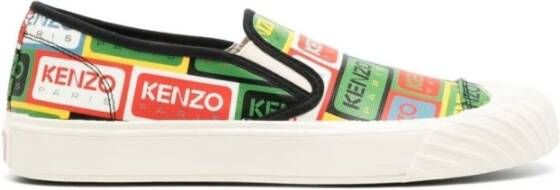 Kenzo Multicolor Slip On Sneakers Groen Heren