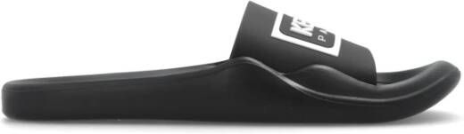 Kenzo Rubberen zwembadslippers met logodetail Black Heren