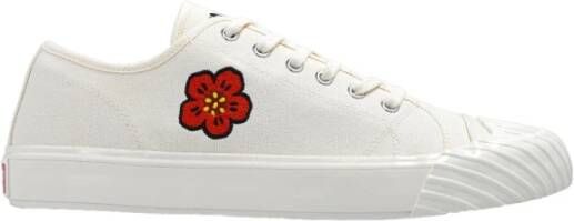 Kenzo Witte Sneakers met Boke Bloe borduursel White