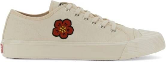 Kenzo School Sneaker met Rubberen Zool White Heren