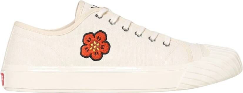 Kenzo Witte Sneakers met Boke Bloe borduursel White