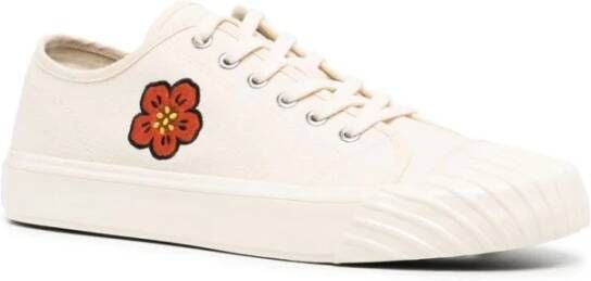 Kenzo Witte Sneakers met Boke Bloe borduursel White