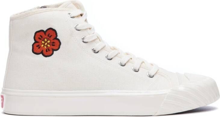 Kenzo Witte hoge sneakers met Boke Flower borduursel Wit Heren