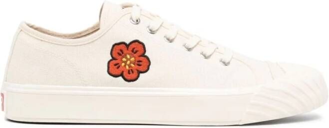 Kenzo Witte Sneakers met Boke Bloemenborduursel Wit Heren