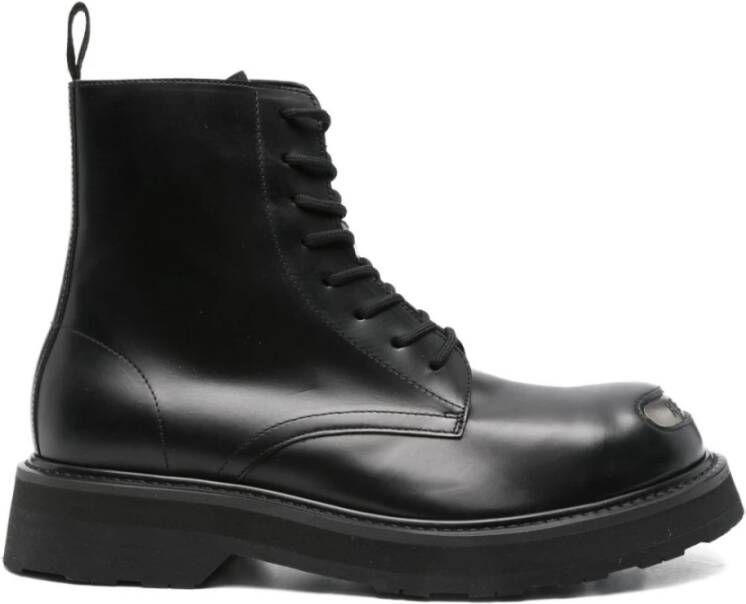 Kenzo Zwarte Leren Veterschoenen