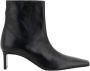 Khaite Geometrische Hak Leren Enkellaarzen Black Dames - Thumbnail 5