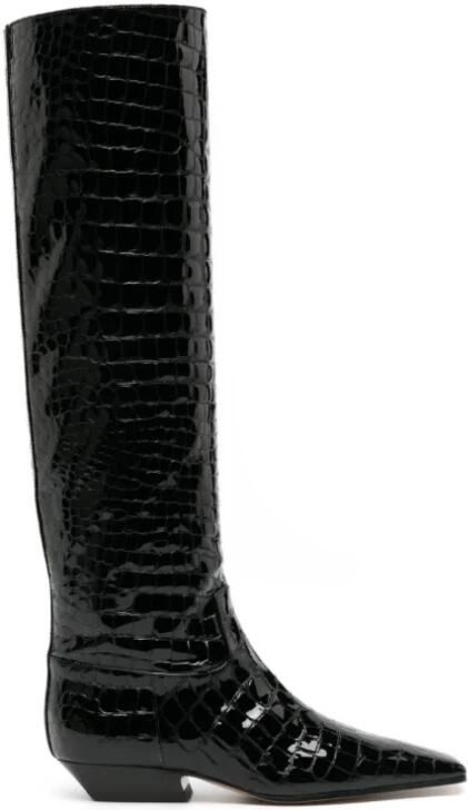 Khaite Marfa Over-the-Knee laarzen van leer met krokodillenprint