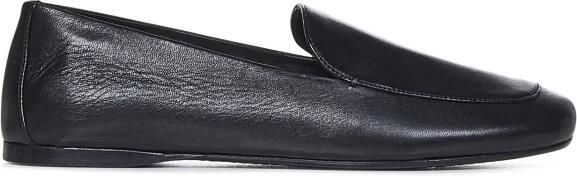 Khaite Ronde Neus Leren Loafers met Platte Zool Black Dames - Foto 3