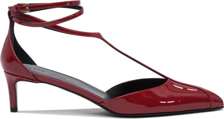 Khaite Rode Pumps met Strikbanden