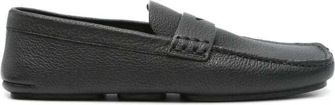 Khaite Zwarte Leren Penny Slot Schoenen