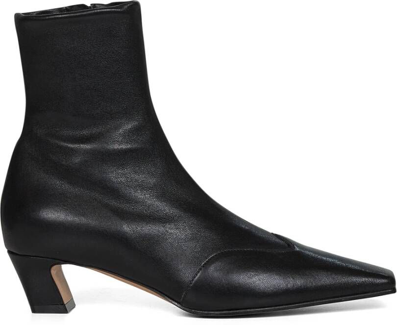 Khaite Zwarte Wingtip Laarzen met Vierkante Neus