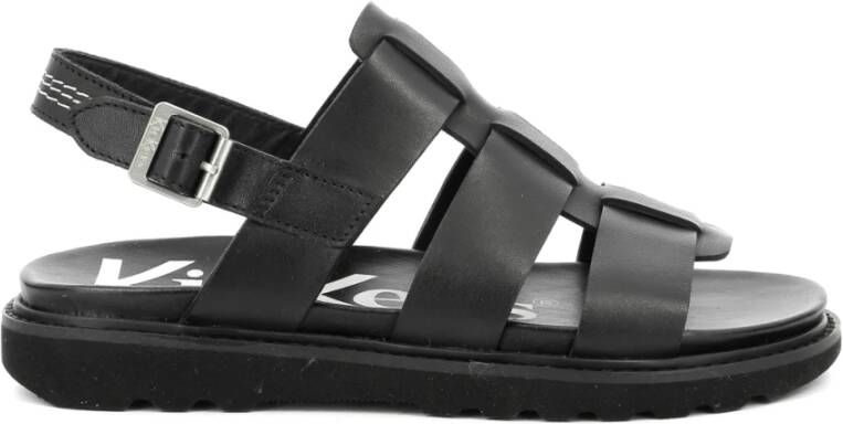 Kickers Comfort Leren Sandalen Black Dames