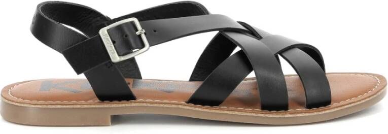 Kickers Comfort Leren Sandalen Black Dames