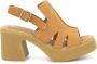 Kickers Comfort Leren Sandalen Brown Dames - Thumbnail 1