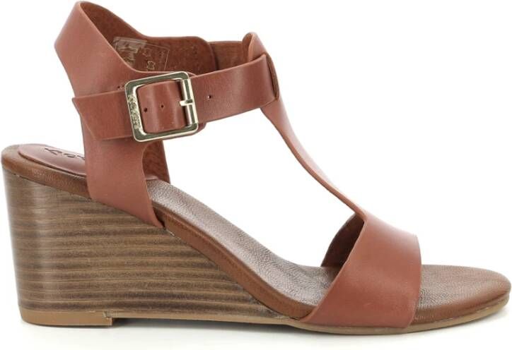 Kickers Comfort Leren Sandalen Kick Volage Brown Dames