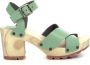 Kickers Comfort Leren Sandalen Kick Wise Green Dames - Thumbnail 6