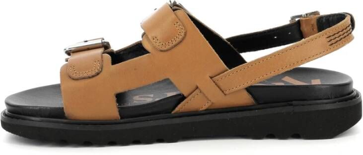 Kickers Comfort Leren Sandalen Neosummer Brown Dames