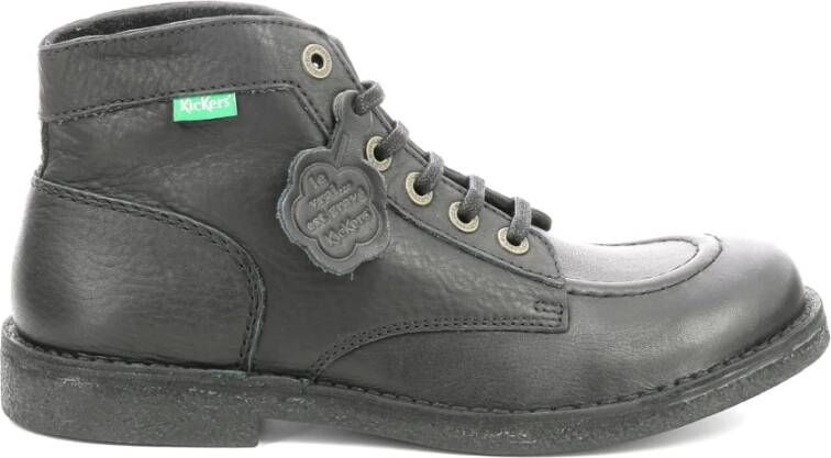 Kickers Comfort Leren Veterschoenen Black Heren