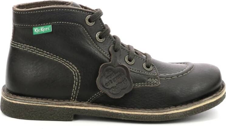 Kickers Comfort Vetersluiting Leren Enkellaarzen Black Dames