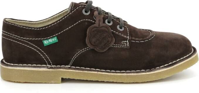 Kickers Comfortabele Leren Derby Schoenen Brown Heren