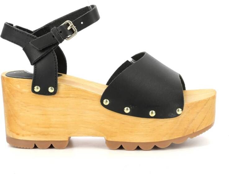 Kickers Comfortabele Leren Sleehak Sandalen