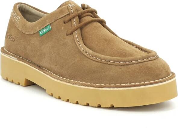 Kickers Daltrey Low Leren Derby Schoenen Brown Heren