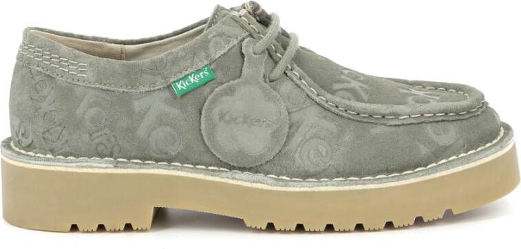 Kickers Daltrey Low Leren Derby Schoenen Green Dames