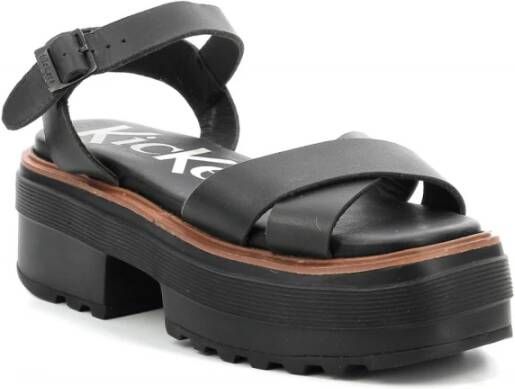 Kickers Flat Sandals Black Dames